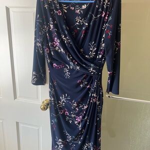 Ralph Lauren Navy Floral Long Sleeve Dress